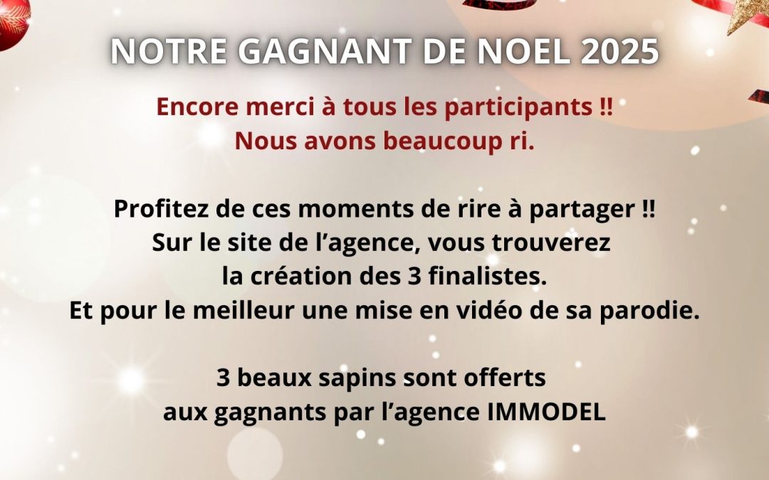 Les 3 gagnants du jeu de Noël 2025